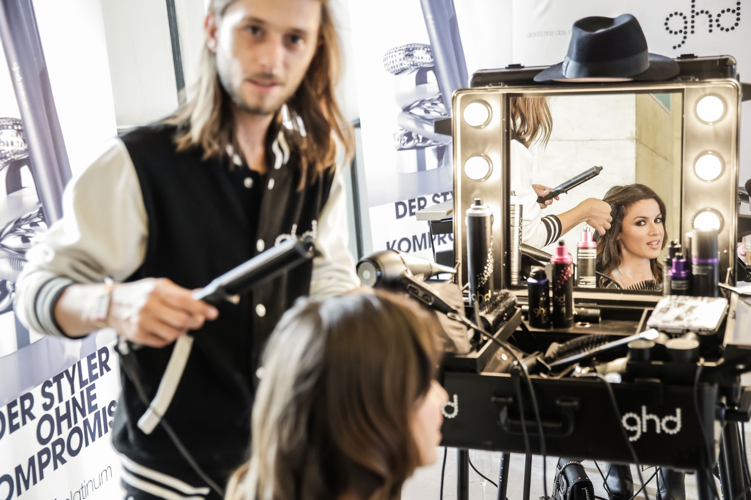 Deutsche-Politik-News.de | Dominic Keller und Schauspielerin Natalia Avelon in der ghd Styling Lounge  Markus Nass/ Brauer Photos